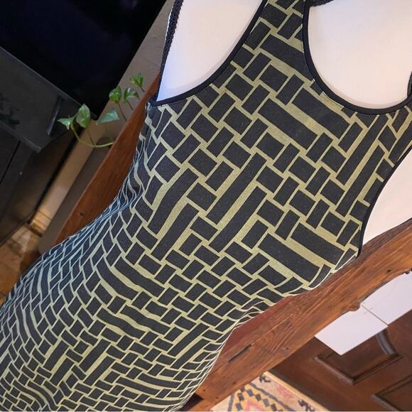Tibi Women's Bodycon Midi Dress Size 6 Geometric Sleeveless Party Cocktail Dress - Picture 2 of 8